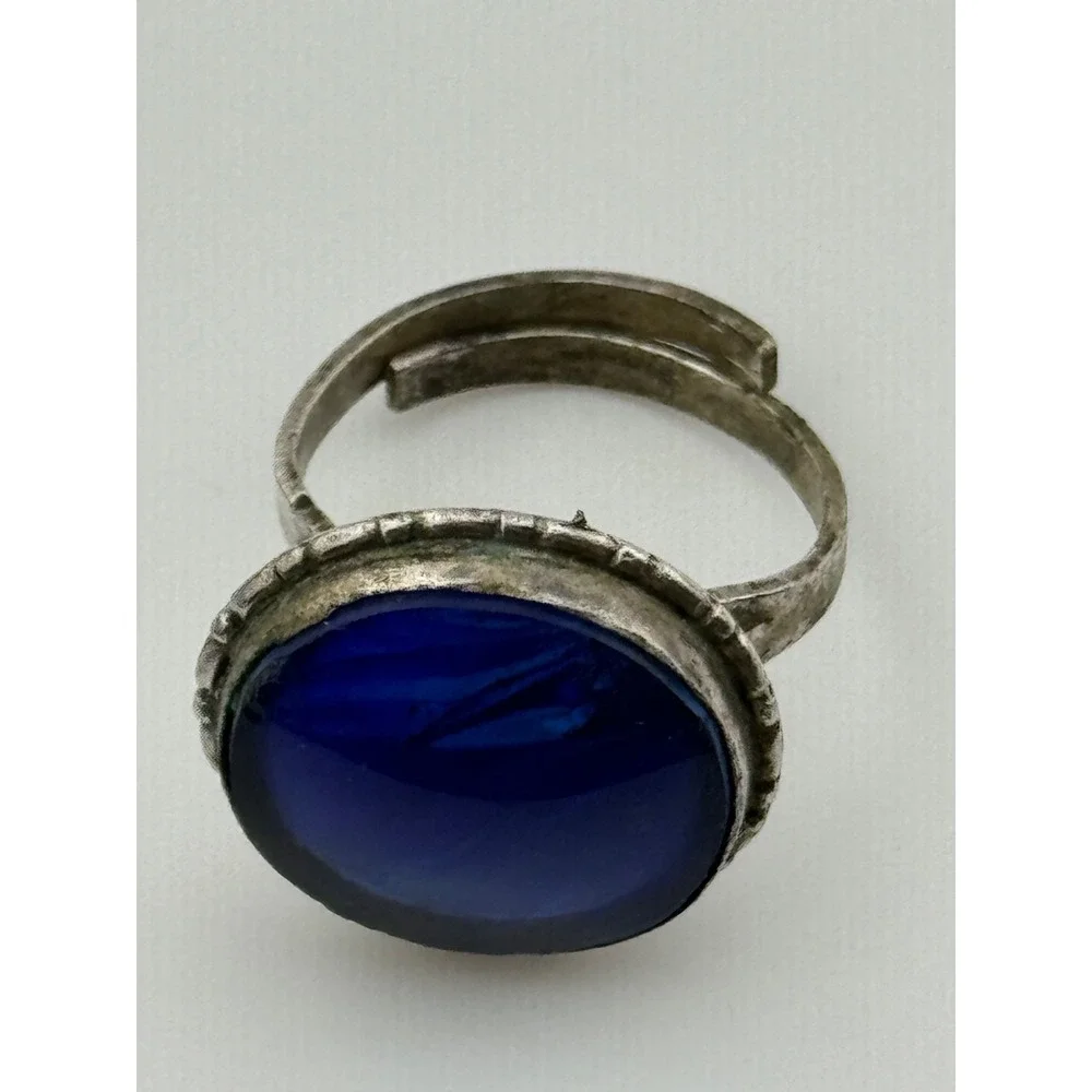 Vintage Silver Tone Butterfly Wing Adjustable Ring AS IS‎